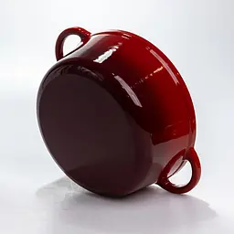 Каструля чавунна емальована Premium Cookware 2.5 л Червона з кришкою для тушкування, запікання та томління, для всіх плит - мініатюра 6