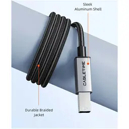 Кабель для принтера USB 2.0 AM/BM 2.0m Cabletime (CA915217) - мініатюра 3
