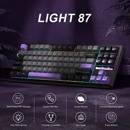 Клавіатура MageGee Light 87 RGB Blue Whale Switch Wireless (6971969728721-UA) Dark Purple (G-000003945) - мініатюра 9