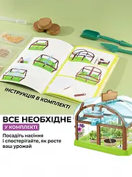 Дитячий набір для вирощування рослин з насінням: Домашня міні-теплиця, 6 видів насіння та інструменти, зелений (4805048197) - мініатюра 6