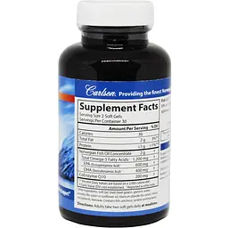 Омега-3 + Коензим Q10 Carlson Fish Oil Q 60 гелевих капсул - мініатюра 2