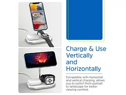Бездротовий зарядний пристрій Energizer 3-in-1 15 W Magnetic Wireless Fast Charger White (WCP303) - мініатюра 5
