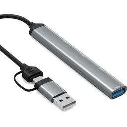 Концентратор Dynamode 5-in-1 USB Type-C/Type-A to 1хUSB3.0 2xUSB 2.0 card-reader SD/MicroSD (DM-UH-514) - мініатюра 3