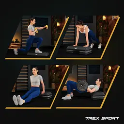 Степ платформа Trex Sport TX-038PAS до аеробіки 3-рівнева чорна - мініатюра 13