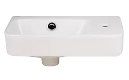 Комплект Qtap Tern: Раковина підвісна прямокутна права 450х250х158 мм White + Донний клапан PU02O (QT17115117RWN47328) - мініатюра 3