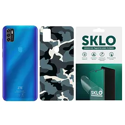 Захисна плівка SKLO Back (тил) Camo для ZTE Axon 10 Pro Блакитний / Army Blue