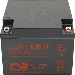 Акумулятор CSB AGM 12V (12V/26Ah/312Wh) (GPL12260) [154014] - мініатюра 2