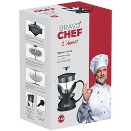 Френч-прес Bravo Chef L'Appetit 350 мл чорний (BC-7302-350) - мініатюра 5