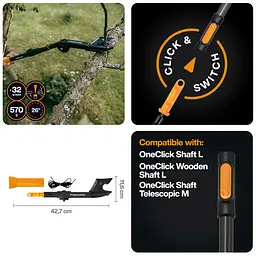 Сучкоріз для сухих гілок Fiskars OneClick Anvil до 32 мм (1080702) - мініатюра 2