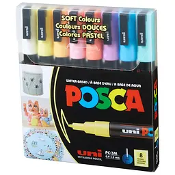 Набір маркерів Uni Posca Soft Color 0.9-1.3 мм 8 шт. (PC-3M SOFT COLOR 8C)