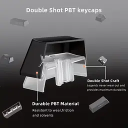 Набір кейкапів Polar Day PBT Double-Shot, 135 клавіш, OEM профіль, бокові легенди, Сірий - мініатюра 5