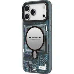 Чохол YoungKit Futuristic Circuit Board with Magnetic Ring для Apple iPhone 17 Pro Blue [168255] - мініатюра 2