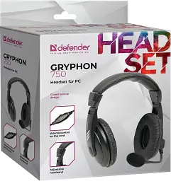 Гарнітура Defender Gryphon HN-750, 2х3,5мм, Black (63750) - мініатюра 5