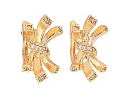 Сережки Xuping англійська застібка Позолота 18K "Декоративний візерунок з кристалами" арт.307205