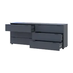 Комод Doros Рон 9 Графіт 6 Шухлядок 160х38х62 (41516176) - мініатюра 3