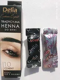 Фарба для брів на основі хни Delia Cosmetics Henna 2 г Графітова