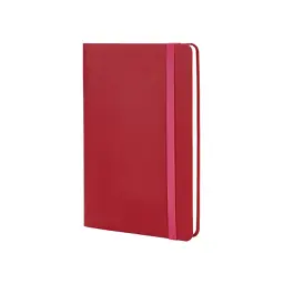 Книга записна Optima Vivella А5, м'яка обкладинка, гумка, білий блок, лінія, червона (O27104-03)