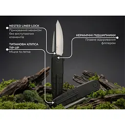 Ніж складаний туристичний Weknife Hull (9.9 см) Bohler M390 / Titanium чорний - мініатюра 12