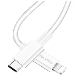 Дата кабель USB-C to Lightning 1.0m 3A white ColorWay (CW-CBPDCL032-WH) - мініатюра 4