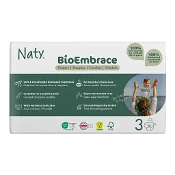 Одноразові дитячі підгузки BioEmbrace розмір 3, 4-9 кг 50шт. в уп NATY