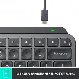 Клавіатура бездротова Logitech MX Keys Mini Wireless Illuminated Graphite (920-010498) - мініатюра 6