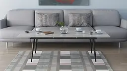 Стіл журнальний трансформер Dandi Small Ferrum-decor 45x120(160)x70 Чорний метал ДСП Бетон 16 мм (FRD-106793) - мініатюра 7