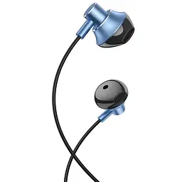 Дротові навушники Hoco M75 Belle Universal, 1,2m, Mic, 3.5mm, blue - мініатюра 2