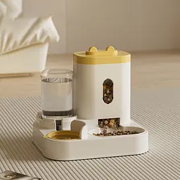 Автоматична годівниця для кішок Pet Feeder 053 з напувалкою, Жовтий