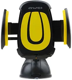 Автотримач AWEI X7 Car Mobile Holder With Suction Cup Black/Yellow - мініатюра 4