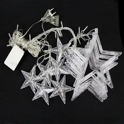 Гірлянда LED штора Зорепад 2.5 метра 138LED 12 зірок 220V nеплий білий - мініатюра 4