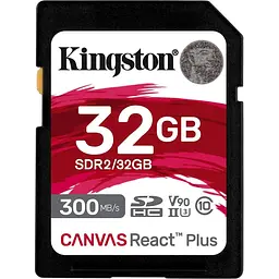 Карта пам'яті Kingston SDHC Canvas React Plus 32GB Class 10 UHS-II U3 V90 (SDR2/32GB) [141530]