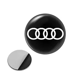 Наклейка з логотипом AUDI для авто і ключів d=13мм Пвх-пластик об'ємна