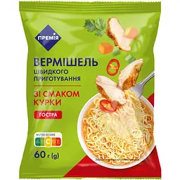Вермішель швидкого приготування Премія зі смаком курки гостра 60г