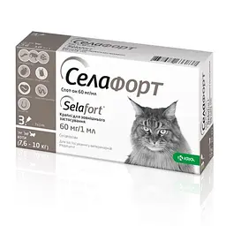 Селафорт KRKA коти 7.6 - 10 кг 60 мг/1 мл №1 спот-он