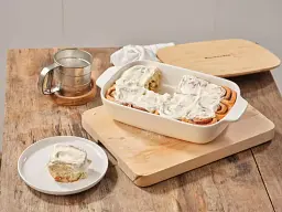Форма для випічки з кришкою KitchenAid керамогранітна, 8,8х24,8х40,4 см, 3,8 л, кремовий колір (CC006109-001) - мініатюра 5