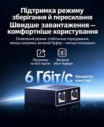 Ethernet-розгалужувач UGREEN NW301 мережевий комутатор RJ45 1 вхід і 2 виходи до 1000 Мбіт/с потребує живлення через USB-C для одночасного підключення двох пристроїв з індикаторами живлення та з’єднання алюмінієвий корпус з кабелем живлення від USB-A до USB-C довжиною 0,5 м космічний сірий із чорними панелями (35598) - мініатюра 10