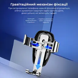 Автотримач для телефона з БЗП Baseus Metal Holder Air Outlet Tarnish (WXYL-B0A) - мініатюра 7