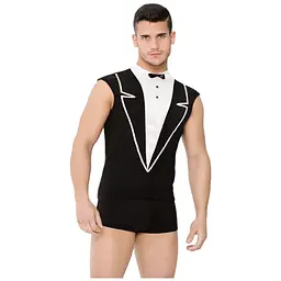 Сексуальний комплект Softline Shirt and Shorts 4604 XL чорний з білим