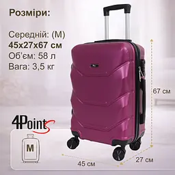 Валіза дорожня 4Points ONE середня (М), на подвійних колесах, пластикова - мініатюра 7