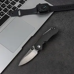 Ніж складаний кишеньковий Ruike P671-CB, (7 см) 14C28N / G10&carbon fiber чорний - мініатюра 6