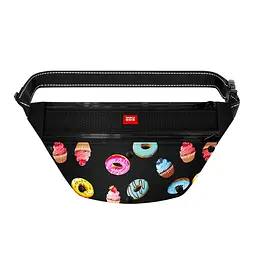 Поясна сумка-бананка для корму та аксесуарів Waudog Textile Пончики, 33х17х10 см (5696)