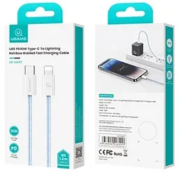 USB Кабель Usams U86 (US-SJ657) Type-C-Lightning PD 30W 3A 1.2m Синій - мініатюра 2