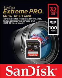 Карта пам'яті SD 32GB C10 UHS-I U3 R100/W90MB/s Extreme Pro V30 SanDisk teh0025033 - мініатюра 2