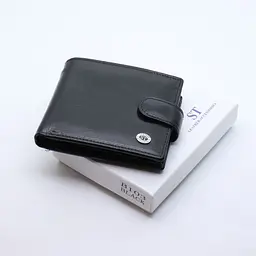 Стильне шкіряне портмоне ST Leather В 103 чорне 9,5 см - мініатюра 6