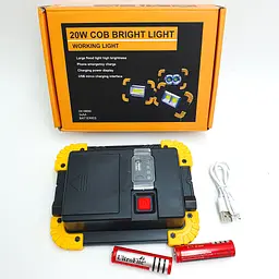 LED Прожектор акумуляторний COB 20Вт світлодіодний ліхтар 5 режимів з функцією Power Bank UKC 802 - мініатюра 4