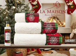 Подарунковий набір рушників з парфумами La Maison 30х50см+50х90см+70х140см pbe0049549
