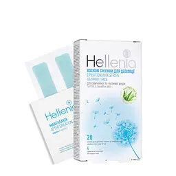 Воскові смужки для депіляції обличчя з Алое вера Hellenia Face 20+4