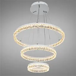 Підвісна LED-люстра Diasha MD78200/600+400+200WH, біла, 3 світлові кільця, Ø60 см, 105 W