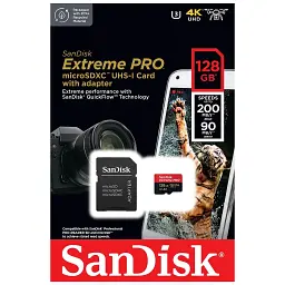 Карта пам'яті SanDisk 128 GB microSDXC UHS-I U3 Extreme Pro+SD Adapter (SDSQXCD-128G-GN6MA) - мініатюра 5
