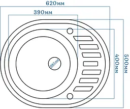 Кухонна мийка Romzha Elegancia 62 Bezhvy RO49636 - мініатюра 2